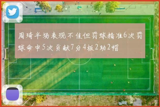 周琦半场表现不佳但罚球精准6次罚球命中5次贡献7分4板2助2帽