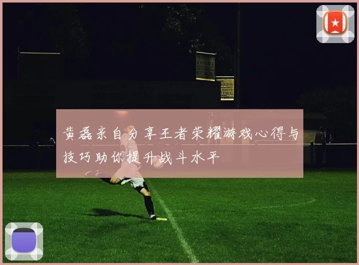 黄磊亲自分享王者荣耀游戏心得与技巧助你提升战斗水平